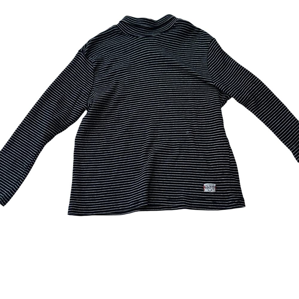Zara Kids Black and White Striped Turtleneck - Size 4-5